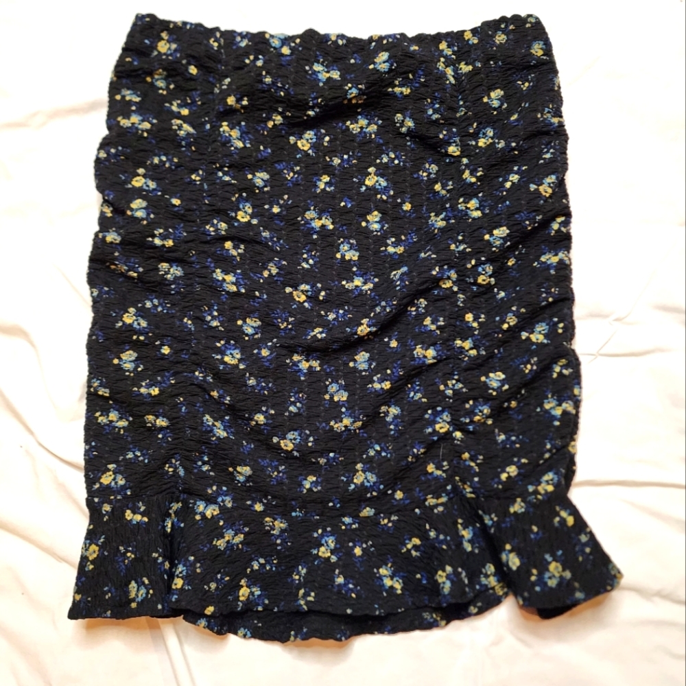 ASOS Ruched Floral Skirt